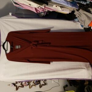 Forever 21 Magenta V-Neck Dress